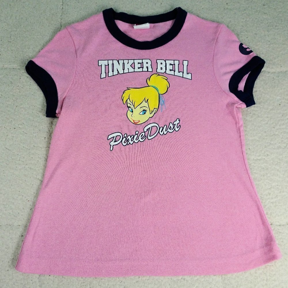Disney Tinker Bell Pixie Dust Pink Tee Youth Large